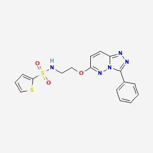 molecular formula C17H15N5O3S2 B2954542 N-(2-((3-苯基-[1,2,4]三唑并[4,3-b]哒嗪-6-基)氧基)乙基)噻吩-2-磺酰胺 CAS No. 1021082-31-4