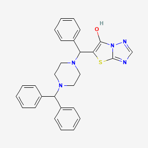 molecular formula C28H27N5OS B2954552 5-((4-苯甲基哌嗪-1-基)(苯基)甲基)噻唑并[3,2-b][1,2,4]三唑-6-醇 CAS No. 868219-30-1