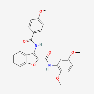 molecular formula C25H22N2O6 B2954555 N-(2,5-dimethoxyphenyl)-3-(4-methoxybenzamido)benzofuran-2-carboxamide CAS No. 888465-31-4