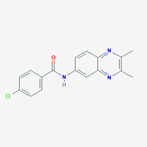 4-chloro-N-(2,3-dimethyl-6-quinoxalinyl)benzamide