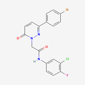 molecular formula C18H12BrClFN3O2 B2954566 2-(3-(4-bromophenyl)-6-oxopyridazin-1(6H)-yl)-N-(3-chloro-4-fluorophenyl)acetamide CAS No. 1209385-25-0