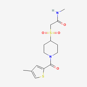 molecular formula C14H20N2O4S2 B2954570 N-methyl-2-((1-(4-methylthiophene-2-carbonyl)piperidin-4-yl)sulfonyl)acetamide CAS No. 1788560-86-0