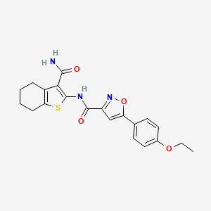 molecular formula C21H21N3O4S B2954579 N-(3-氨基甲酰基-4,5,6,7-四氢-1-苯并噻吩-2-基)-5-(4-乙氧基苯基)-1,2-恶唑-3-甲酰胺 CAS No. 898513-16-1