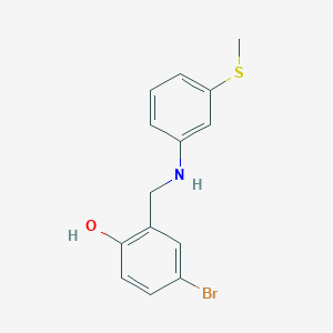 B2954583 4-Bromo-2-({[3-(methylthio)phenyl]amino}methyl)phenol CAS No. 1232803-89-2
