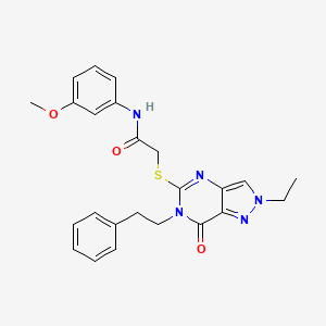 B2954615 2-((2-ethyl-7-oxo-6-phenethyl-6,7-dihydro-2H-pyrazolo[4,3-d]pyrimidin-5-yl)thio)-N-(3-methoxyphenyl)acetamide CAS No. 932339-44-1
