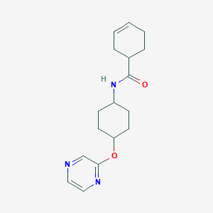 B2954618 N-((1r,4r)-4-(pyrazin-2-yloxy)cyclohexyl)cyclohex-3-enecarboxamide CAS No. 2034194-60-8