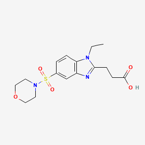 molecular formula C16H21N3O5S B2954619 3-[1-乙基-5-(吗啉-4-磺酰基)-1H-1,3-苯并二唑-2-基]丙酸 CAS No. 790270-67-6