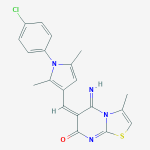 6-{[1-(4-chlorophenyl)-2,5-dimethyl-1H-pyrrol-3-yl]methylene}-5-imino-3-methyl-5,6-dihydro-7H-[1,3]thiazolo[3,2-a]pyrimidin-7-one