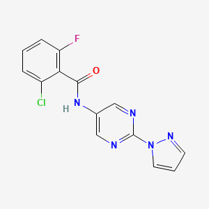 N-(2-(1H-pyrazol-1-yl)pyrimidin-5-yl)-2-chloro-6-fluorobenzamide