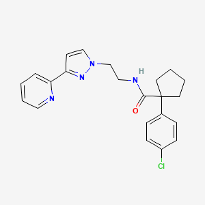 1-(4-chlorophenyl)-N-(2-(3-(pyridin-2-yl)-1H-pyrazol-1-yl)ethyl)cyclopentanecarboxamide