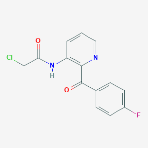 molecular formula C14H10ClFN2O2 B2954639 2-Chloro-N-[2-(4-fluorobenzoyl)pyridin-3-yl]acetamide CAS No. 2411221-98-0