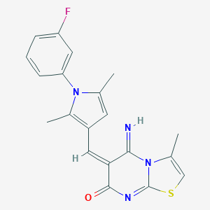 6-{[1-(3-fluorophenyl)-2,5-dimethyl-1H-pyrrol-3-yl]methylene}-5-imino-3-methyl-5,6-dihydro-7H-[1,3]thiazolo[3,2-a]pyrimidin-7-one