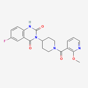 molecular formula C20H19FN4O4 B2954641 6-fluoro-3-(1-(2-methoxynicotinoyl)piperidin-4-yl)quinazoline-2,4(1H,3H)-dione CAS No. 1903604-31-8