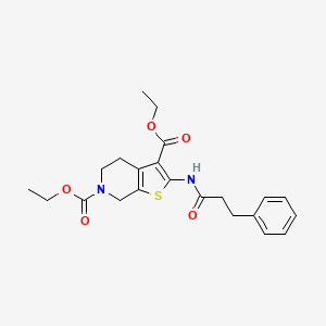 molecular formula C22H26N2O5S B2954650 2-(3-苯基丙酰胺)-4,5-二氢噻吩并[2,3-c]吡啶-3,6(7H)-二甲酸二乙酯 CAS No. 864926-75-0