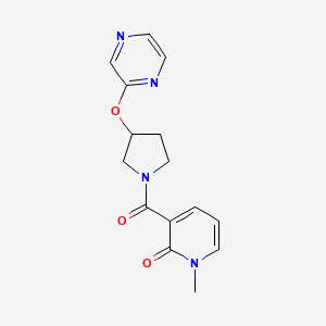 1-methyl-3-(3-(pyrazin-2-yloxy)pyrrolidine-1-carbonyl)pyridin-2(1H)-one