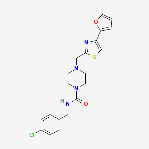 molecular formula C20H21ClN4O2S B2954654 N-(4-chlorobenzyl)-4-((4-(furan-2-yl)thiazol-2-yl)methyl)piperazine-1-carboxamide CAS No. 1171910-39-6