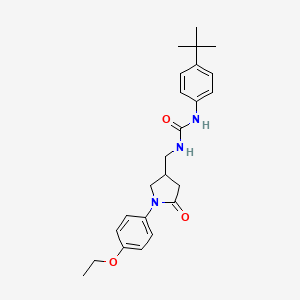 molecular formula C24H31N3O3 B2954655 1-(4-(叔丁基)苯基)-3-((1-(4-乙氧基苯基)-5-氧代吡咯烷-3-基)甲基)脲 CAS No. 955236-67-6