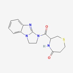 3-(2,3-dihydro-1H-benzo[d]imidazo[1,2-a]imidazole-1-carbonyl)-1,4-thiazepan-5-one