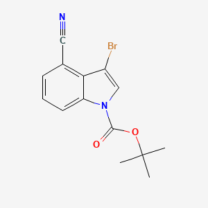 molecular formula C14H13BrN2O2 B2954698 叔丁基 3-溴-4-氰基吲哚-1-羧酸酯 CAS No. 2305254-97-9