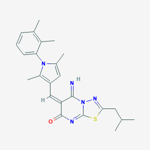 molecular formula C24H27N5OS B295470 6-{[1-(2,3-dimethylphenyl)-2,5-dimethyl-1H-pyrrol-3-yl]methylene}-5-imino-2-isobutyl-5,6-dihydro-7H-[1,3,4]thiadiazolo[3,2-a]pyrimidin-7-one 