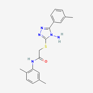 molecular formula C19H21N5OS B2954700 2-((4-amino-5-(m-tolyl)-4H-1,2,4-triazol-3-yl)thio)-N-(2,5-dimethylphenyl)acetamide CAS No. 573931-43-8