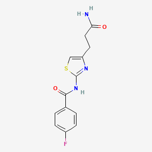 N-(4-(3-amino-3-oxopropyl)thiazol-2-yl)-4-fluorobenzamide