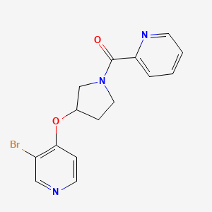 molecular formula C15H14BrN3O2 B2954705 [3-(3-Bromopyridin-4-yl)oxypyrrolidin-1-yl]-pyridin-2-ylmethanone CAS No. 2380141-49-9