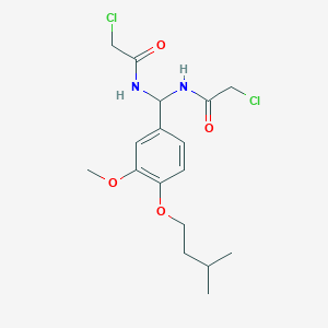 molecular formula C17H24Cl2N2O4 B2954710 2-chloro-N-[[(2-chloroacetyl)amino]-[3-methoxy-4-(3-methylbutoxy)phenyl]methyl]acetamide CAS No. 618862-13-8