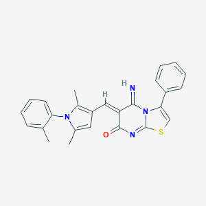 6-{[2,5-dimethyl-1-(2-methylphenyl)-1H-pyrrol-3-yl]methylene}-5-imino-3-phenyl-5,6-dihydro-7H-[1,3]thiazolo[3,2-a]pyrimidin-7-one