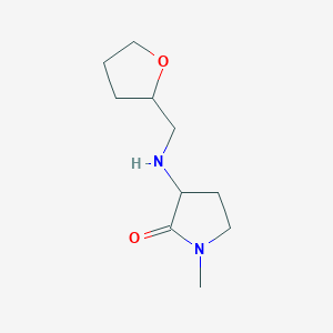 molecular formula C10H18N2O2 B2954735 1-Methyl-3-(((tetrahydrofuran-2-yl)methyl)amino)pyrrolidin-2-one CAS No. 1338942-66-7