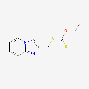 molecular formula C12H14N2OS2 B2954737 乙氧[({8-甲基咪唑并[1,2-a]吡啶-2-基}甲基)硫醚]甲硫醇 CAS No. 315697-60-0