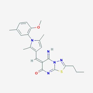 5-imino-6-{[1-(2-methoxy-5-methylphenyl)-2,5-dimethyl-1H-pyrrol-3-yl]methylene}-2-propyl-5,6-dihydro-7H-[1,3,4]thiadiazolo[3,2-a]pyrimidin-7-one