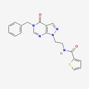 molecular formula C19H17N5O2S B2954740 N-(2-(5-benzyl-4-oxo-4,5-dihydro-1H-pyrazolo[3,4-d]pyrimidin-1-yl)ethyl)thiophene-2-carboxamide CAS No. 922027-35-8