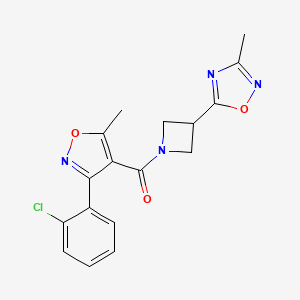 (3-(2-Chlorophenyl)-5-methylisoxazol-4-yl)(3-(3-methyl-1,2,4-oxadiazol-5-yl)azetidin-1-yl)methanone