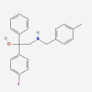 molecular formula C22H22FNO B2954745 1-(4-Fluorophenyl)-2-[(4-methylbenzyl)amino]-1-phenyl-1-ethanol CAS No. 338771-45-2