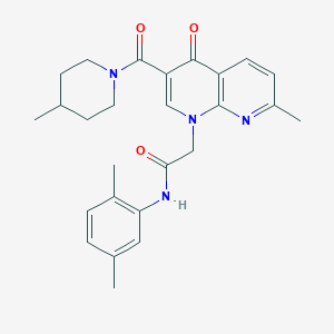 N-(2,5-dimethylphenyl)-2-(7-methyl-3-(4-methylpiperidine-1-carbonyl)-4-oxo-1,8-naphthyridin-1(4H)-yl)acetamide