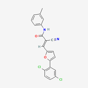 molecular formula C21H14Cl2N2O2 B2954749 (E)-2-cyano-3-(5-(2,5-dichlorophenyl)furan-2-yl)-N-(m-tolyl)acrylamide CAS No. 301177-19-5