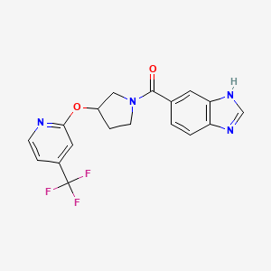 (1H-benzo[d]imidazol-5-yl)(3-((4-(trifluoromethyl)pyridin-2-yl)oxy)pyrrolidin-1-yl)methanone