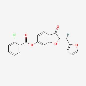 (Z)-2-(furan-2-ylmethylene)-3-oxo-2,3-dihydrobenzofuran-6-yl 2-chlorobenzoate