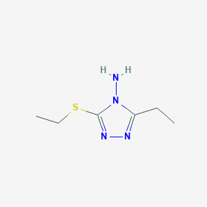 molecular formula C6H12N4S B2954753 3-ethyl-5-(ethylthio)-4H-1,2,4-triazol-4-amine CAS No. 449745-90-8