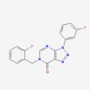 molecular formula C17H11F2N5O B2954755 3-(3-Fluorophenyl)-6-[(2-fluorophenyl)methyl]triazolo[4,5-d]pyrimidin-7-one CAS No. 893936-77-1