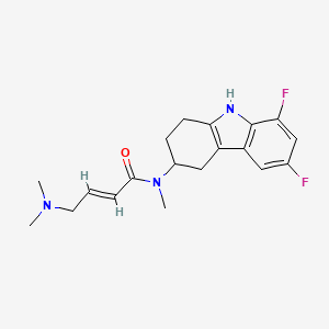 molecular formula C19H23F2N3O B2954758 (E)-N-(6,8-Difluoro-2,3,4,9-tetrahydro-1H-carbazol-3-yl)-4-(dimethylamino)-N-methylbut-2-enamide CAS No. 2411333-57-6