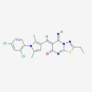 (6Z)-6-{[1-(2,4-dichlorophenyl)-2,5-dimethyl-1H-pyrrol-3-yl]methylidene}-2-ethyl-5-imino-5,6-dihydro-7H-[1,3,4]thiadiazolo[3,2-a]pyrimidin-7-one