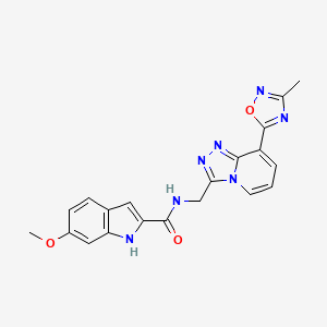 molecular formula C20H17N7O3 B2954761 6-methoxy-N-((8-(3-methyl-1,2,4-oxadiazol-5-yl)-[1,2,4]triazolo[4,3-a]pyridin-3-yl)methyl)-1H-indole-2-carboxamide CAS No. 1903630-37-4