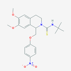 N-(tert-butyl)-6,7-dimethoxy-1-((4-nitrophenoxy)methyl)-3,4-dihydroisoquinoline-2(1H)-carbothioamide
