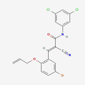 molecular formula C19H13BrCl2N2O2 B2954765 (E)-3-(5-bromo-2-prop-2-enoxyphenyl)-2-cyano-N-(3,5-dichlorophenyl)prop-2-enamide CAS No. 380476-74-4