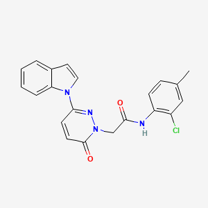 molecular formula C21H17ClN4O2 B2954768 2-(3-(1H-indol-1-yl)-6-oxopyridazin-1(6H)-yl)-N-(2-chloro-4-methylphenyl)acetamide CAS No. 1797184-39-4