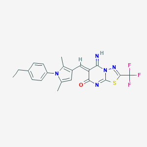 6-{[1-(4-ethylphenyl)-2,5-dimethyl-1H-pyrrol-3-yl]methylene}-5-imino-2-(trifluoromethyl)-5,6-dihydro-7H-[1,3,4]thiadiazolo[3,2-a]pyrimidin-7-one