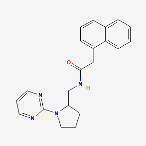 molecular formula C21H22N4O B2954778 2-(naphthalen-1-yl)-N-{[1-(pyrimidin-2-yl)pyrrolidin-2-yl]methyl}acetamide CAS No. 2097889-76-2