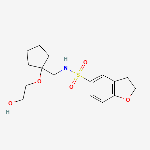 molecular formula C16H23NO5S B2954779 N-((1-(2-hydroxyethoxy)cyclopentyl)methyl)-2,3-dihydrobenzofuran-5-sulfonamide CAS No. 2178771-04-3
